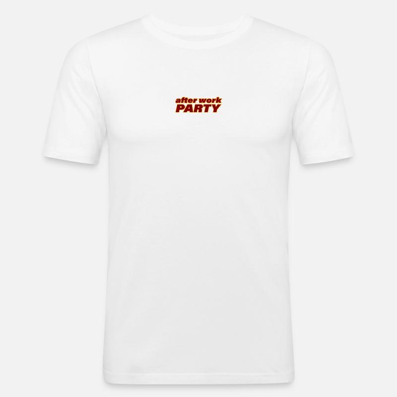 AFTER WORK PARTY - Männer Slim Fit T-Shirt - Weiß