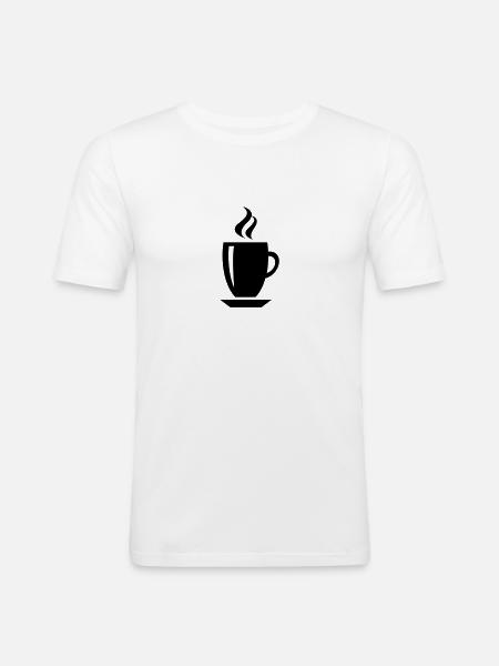 Kaffee Tasse - Männer Slim Fit T-Shirt - Weiß