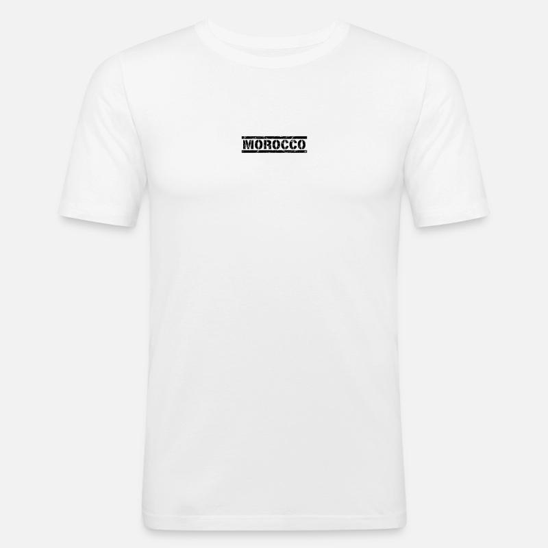 Morocco - Männer Slim Fit T-Shirt - Weiß