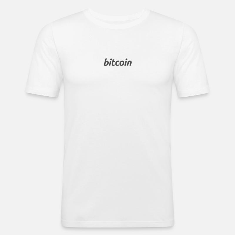 bitcoin Logo - Männer Slim Fit T-Shirt - Weiß
