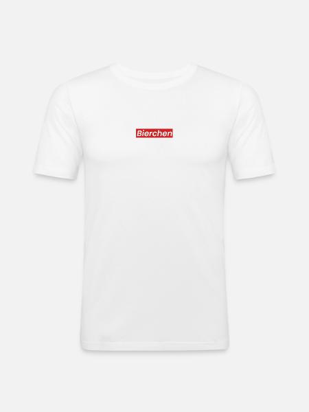 Beer Logo - Men's Slim Fit T-Shirt - white