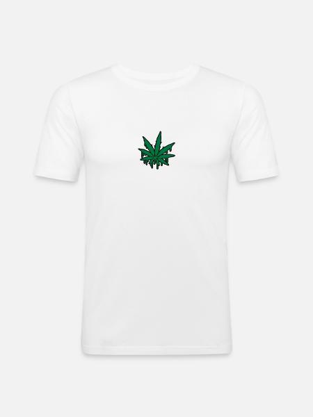 Weed Graffiti - Männer Slim Fit T-Shirt - Weiß