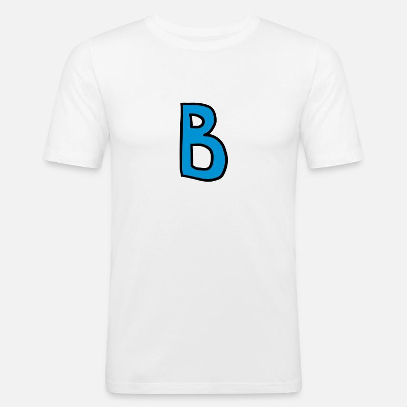 Buchstabe B Comic Cartoon - Männer Slim Fit T-Shirt - Weiß