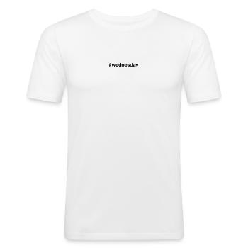 MERCREDI Hashtag mercredi - T-shirt près du corps Homme - blanc - Devant - Nik (191cm)