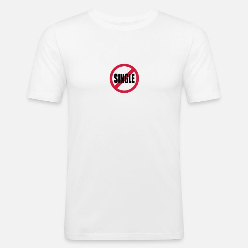single - Männer Slim Fit T-Shirt - Weiß