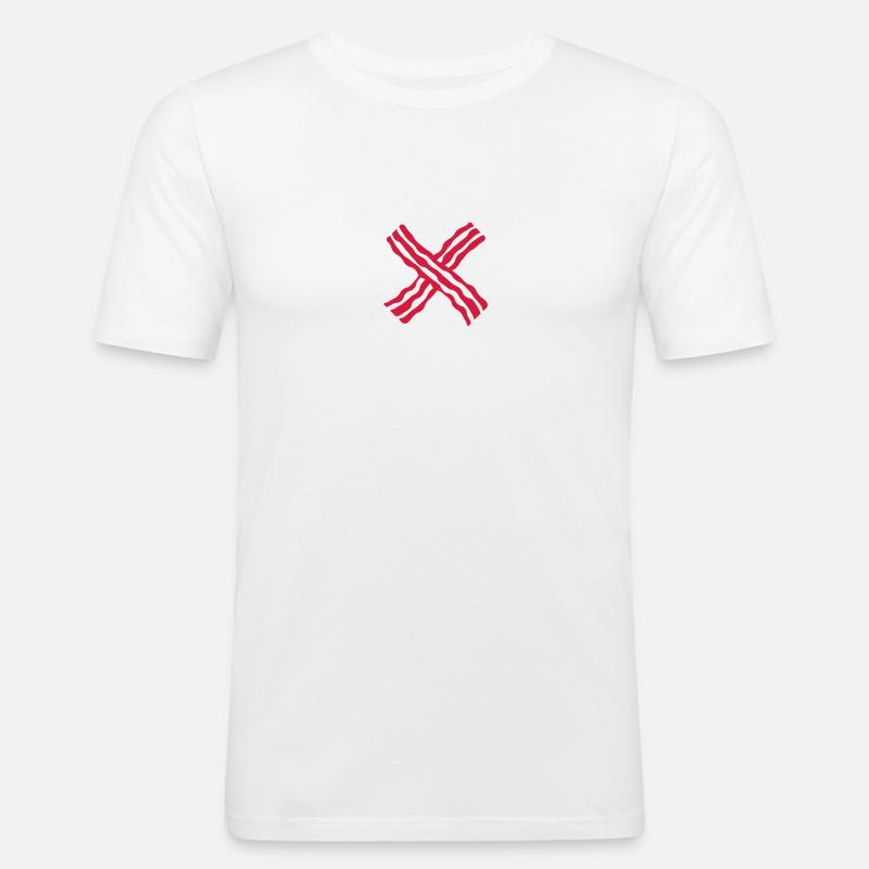 Bacon Cross - Men's Slim Fit T-Shirt - white