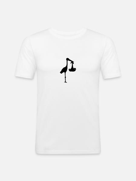 Stork And Baby - Men's Slim Fit T-Shirt - white