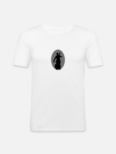 Kontrabass - Männer Slim Fit T-Shirt - Weiß