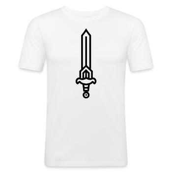Schwert - Männer Slim Fit T-Shirt - Weiß - Vorne - Nik (191cm)