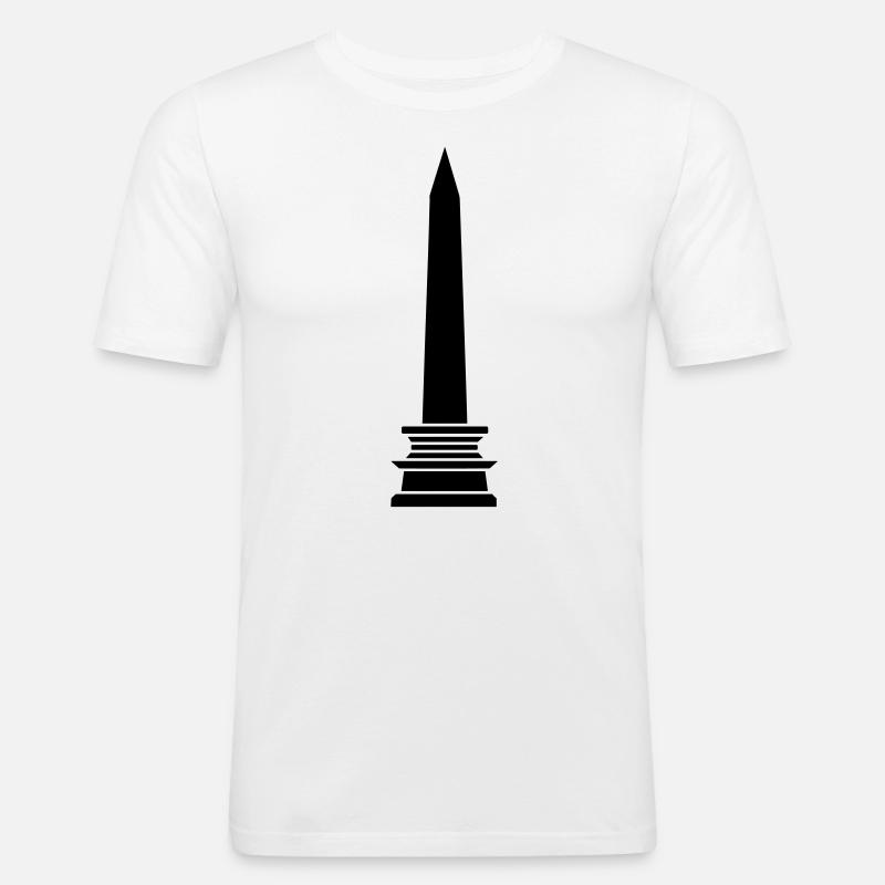 Obelisk - Männer Slim Fit T-Shirt - Weiß