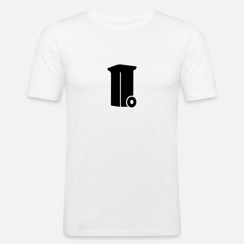 Mülltonne - Männer Slim Fit T-Shirt - Weiß