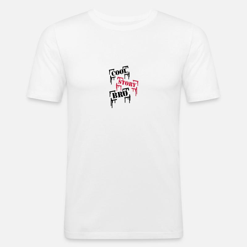 Cool Story BRO - Männer Slim Fit T-Shirt - Weiß