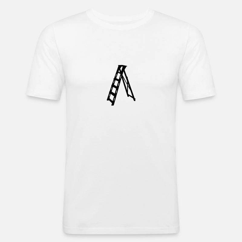 Leiter - Männer Slim Fit T-Shirt - Weiß
