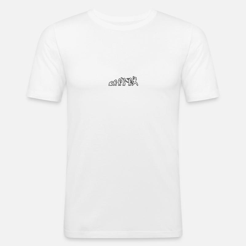 Evolution Baseballer White Grunge - Männer Slim Fit T-Shirt - Weiß