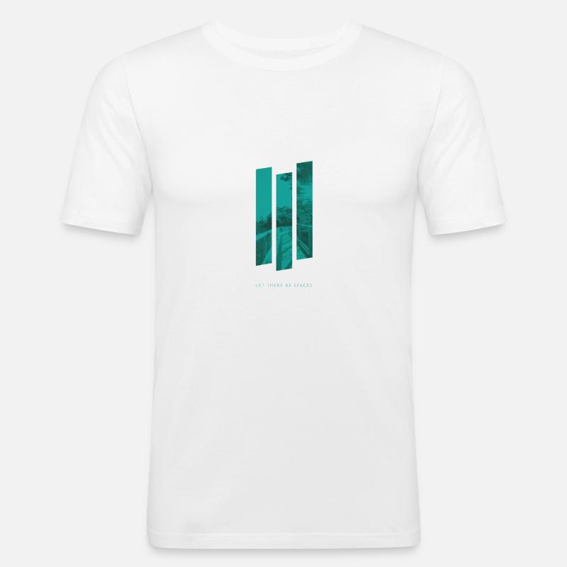 Let there be spaces - Männer Slim Fit T-Shirt - Weiß