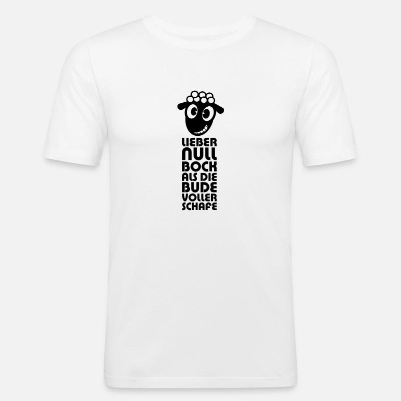 Null BockVersion 2 - Männer Slim Fit T-Shirt - Weiß