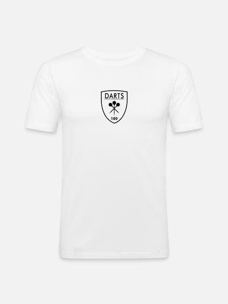 Darts Crest - Dart Wappen - Männer Slim Fit T-Shirt - Weiß