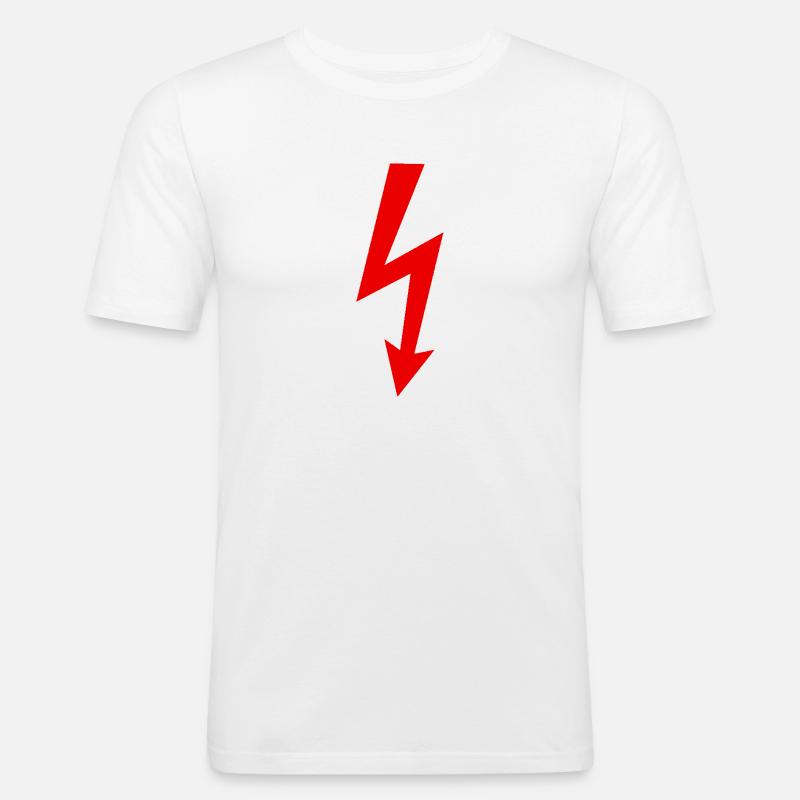 Blitz Logo - Männer Slim Fit T-Shirt - Weiß