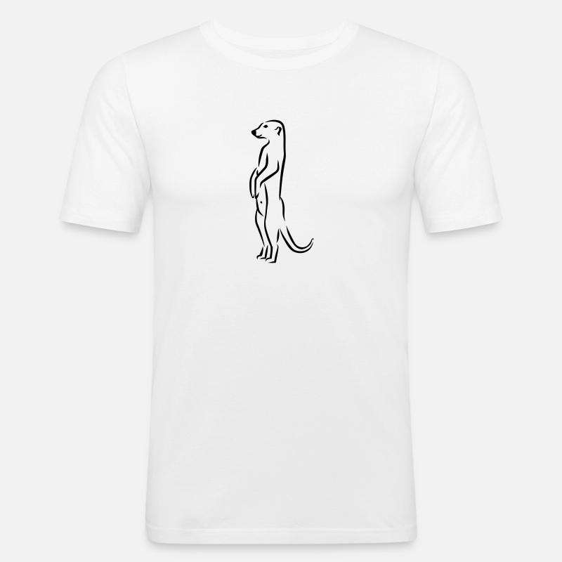 Erdmännchen - Männer Slim Fit T-Shirt - Weiß