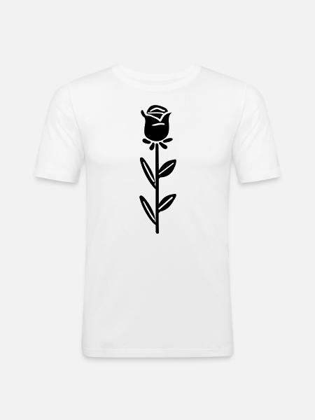 Pink Flower - Men's Slim Fit T-Shirt - white