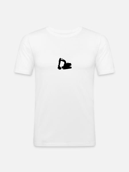 backhoe - Men's Slim Fit T-Shirt - white