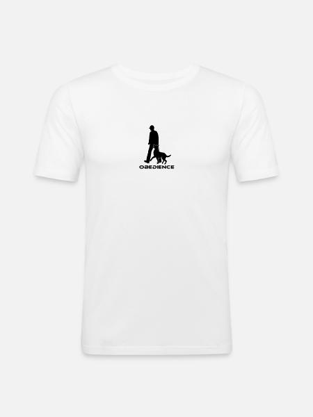 (83) Obedience - Männer Slim Fit T-Shirt - Weiß