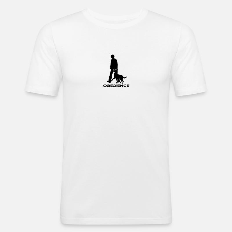 (83) Obedience - Männer Slim Fit T-Shirt - Weiß