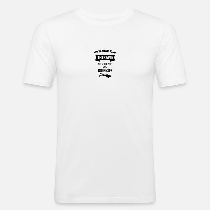 Bodensee Urlaub Bodenseeregion Idee - Männer Slim Fit T-Shirt - Weiß
