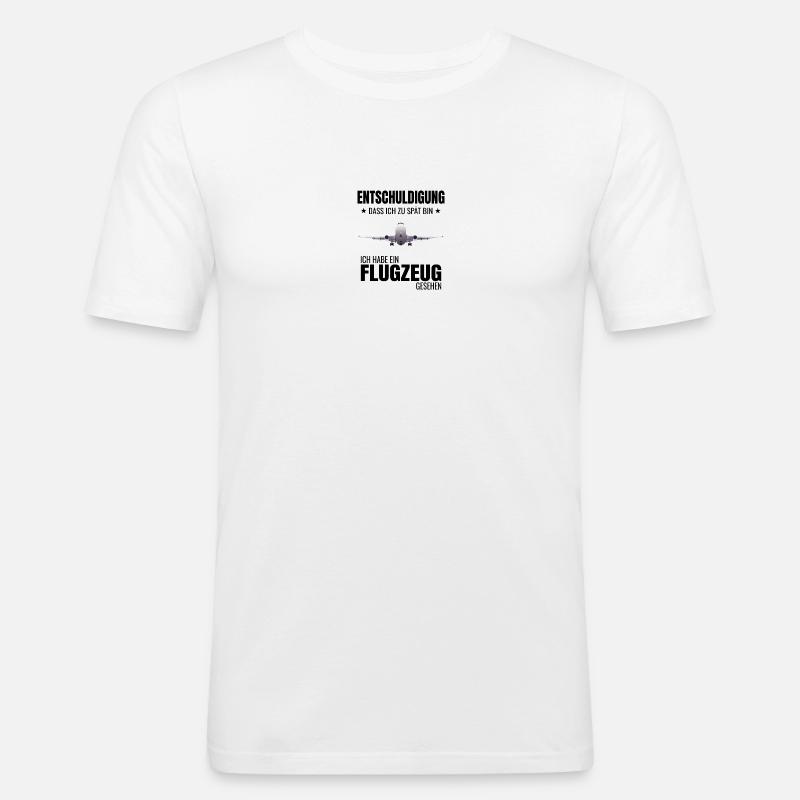Flugzeug Luftfahrt Flieger Planespotter Idee - Männer Slim Fit T-Shirt - Weiß