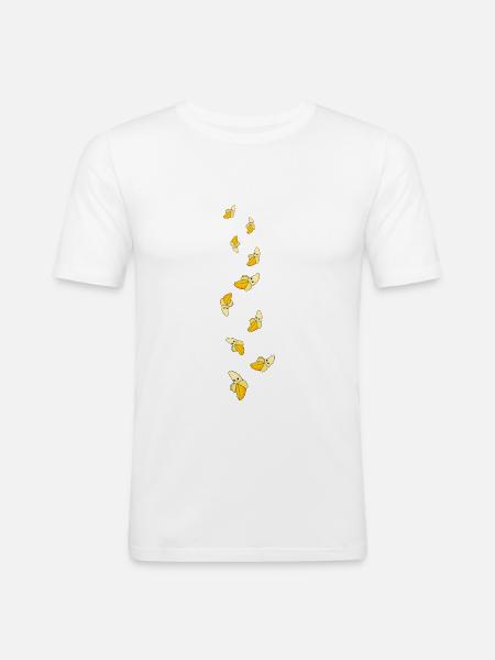 Banane Comic - Männer Slim Fit T-Shirt - Weiß