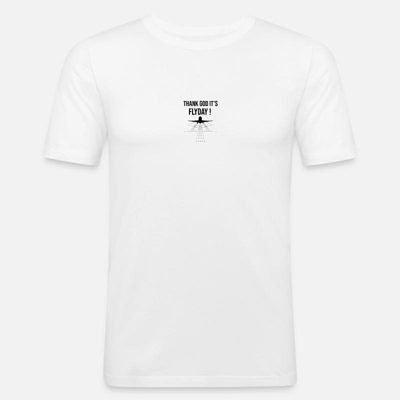 Pilot Flugzeug Luftfahrt Aviation Geschenk - Männer Slim Fit T-Shirt - Weiß