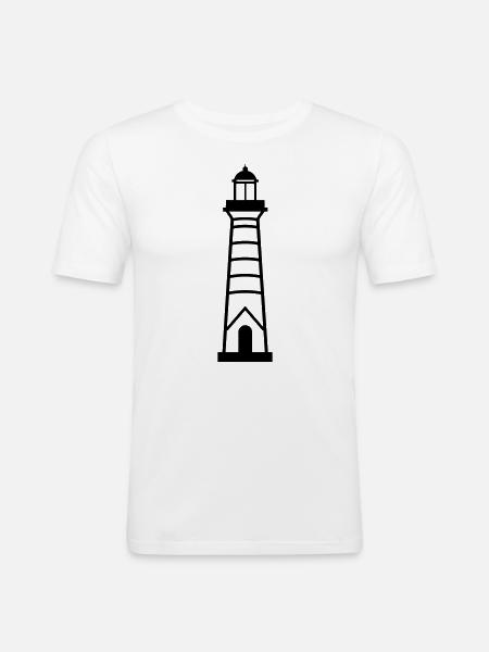 Leuchtturm - Männer Slim Fit T-Shirt - Weiß