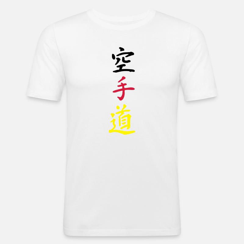 karate germany - Männer Slim Fit T-Shirt - Weiß