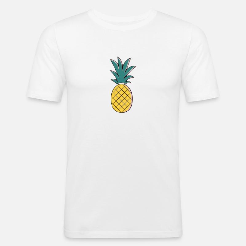 Pineapple - Männer Slim Fit T-Shirt - Weiß