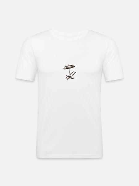 Sommer - Männer Slim Fit T-Shirt - Weiß