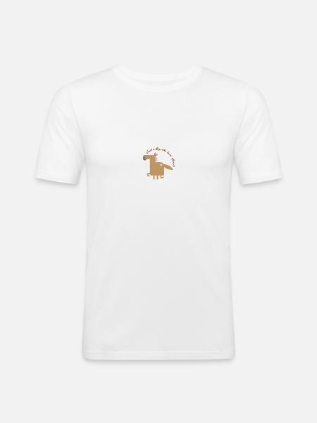 Pferde - Männer Slim Fit T-Shirt - Weiß