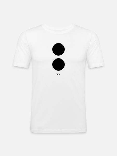 A-177 Doppelpunkt - Männer Slim Fit T-Shirt - Weiß