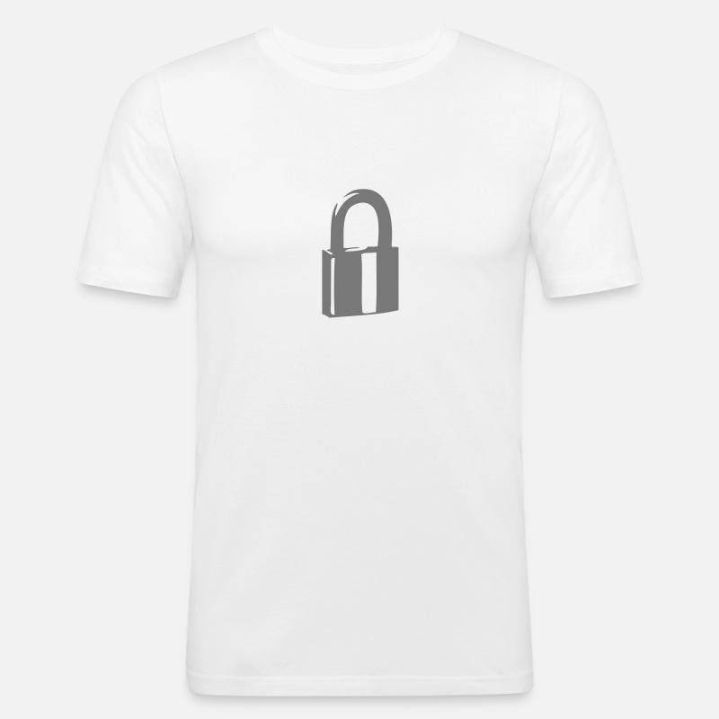 Vorhängeschloss Sicherheit oder Schlosser - Männer Slim Fit T-Shirt - Weiß