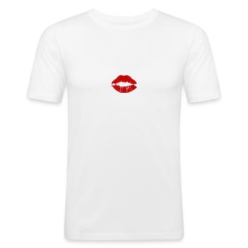 Kiss - Men's Slim Fit T-Shirt - white - Front - Nik (191cm)