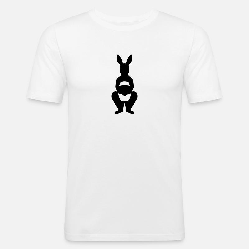 Känguru - Männer Slim Fit T-Shirt - Weiß