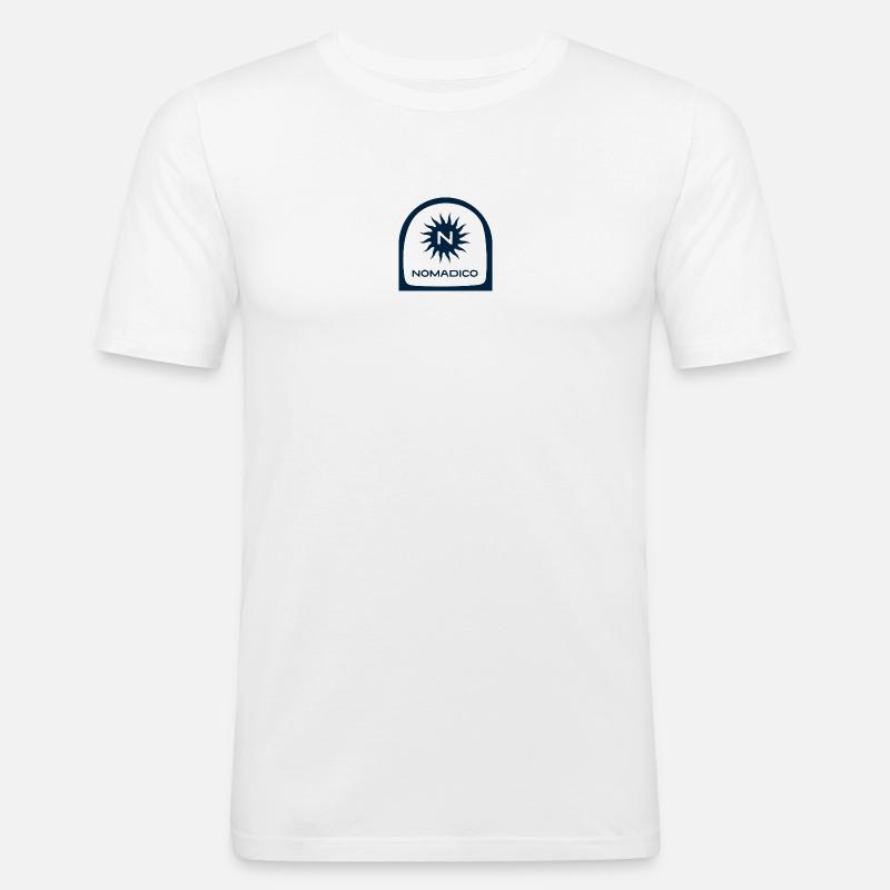 Bogen Ocean_Blue_Nomadico - Männer Slim Fit T-Shirt - Weiß