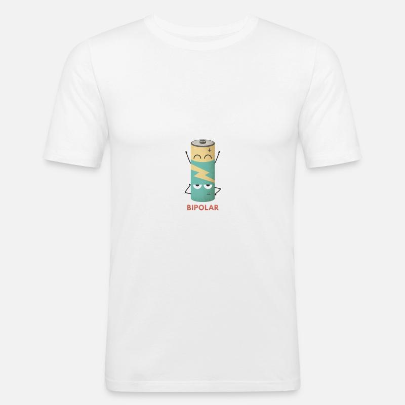 Bipolar Batterie - Männer Slim Fit T-Shirt - Weiß