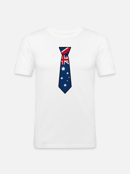Australia Tie - Men's Slim Fit T-Shirt - white