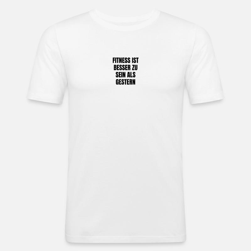 Besser als gestern - Männer Slim Fit T-Shirt - Weiß