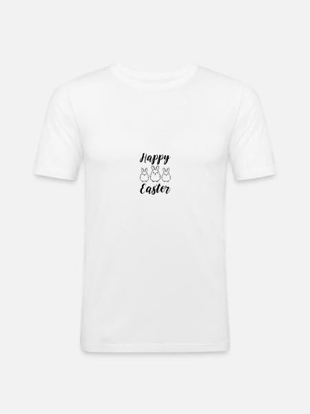 Joyeux lapins de Pâques - T-shirt près du corps Homme - blanc