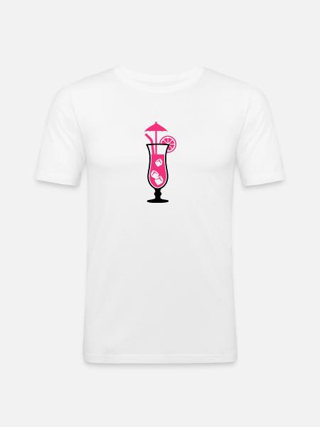 Cocktail - Men's Slim Fit T-Shirt - white