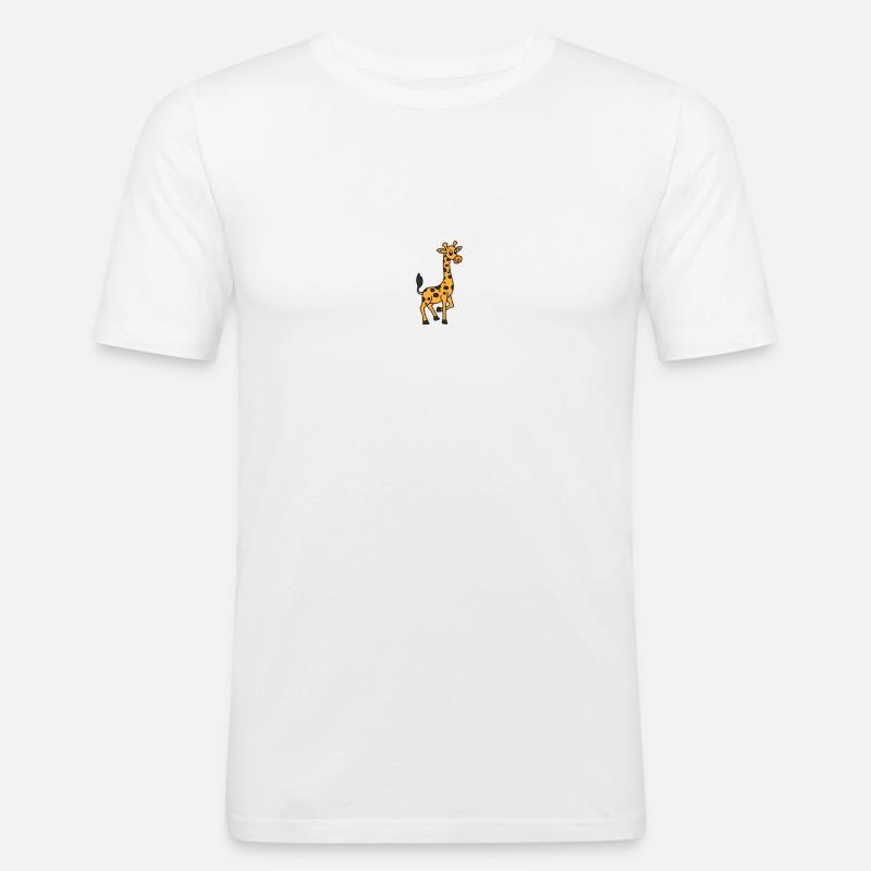 Giraffe - Männer Slim Fit T-Shirt - Weiß
