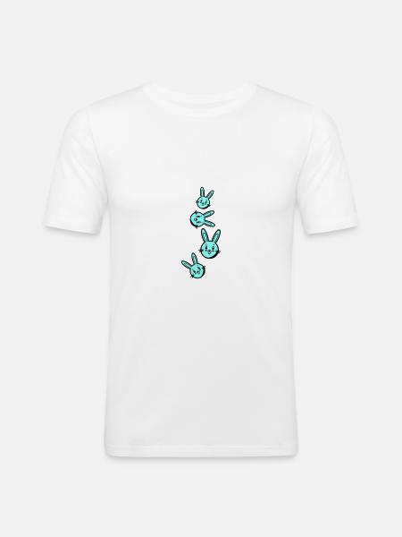 Ostern Symbol Hase - Männer Slim Fit T-Shirt - Weiß