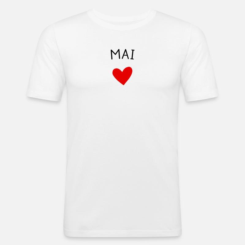 Werdende Mutter May – Baby unterwegs ❤️ - Männer Slim Fit T-Shirt - Weiß