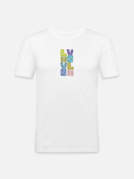 Love - Velo - Liebe - Fahrrad - Bike - Männer Slim Fit T-Shirt - Weiß